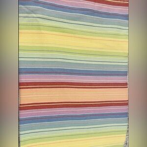 Vintage Fiesta Rainbow Serape Stripe Rectangular Tablecloth 60x84 New In Package